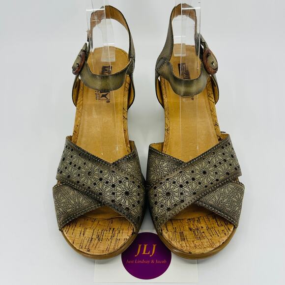 Pikolinos Women's Vigo Laurel Leather Wedge Sandals W3R-1613 Size 40/ 9-9.5 US - Picture 3 of 12